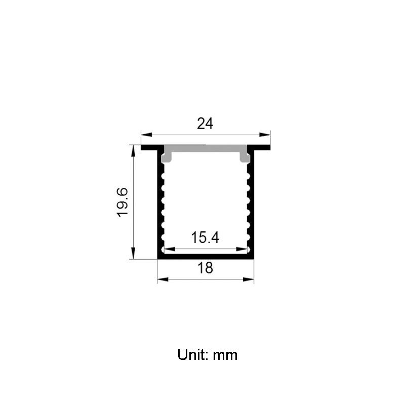 Recessed 15mm Double Row LED Strip Lighting Channel Recessed 15mm Double Row LED Strip Lighting Channel